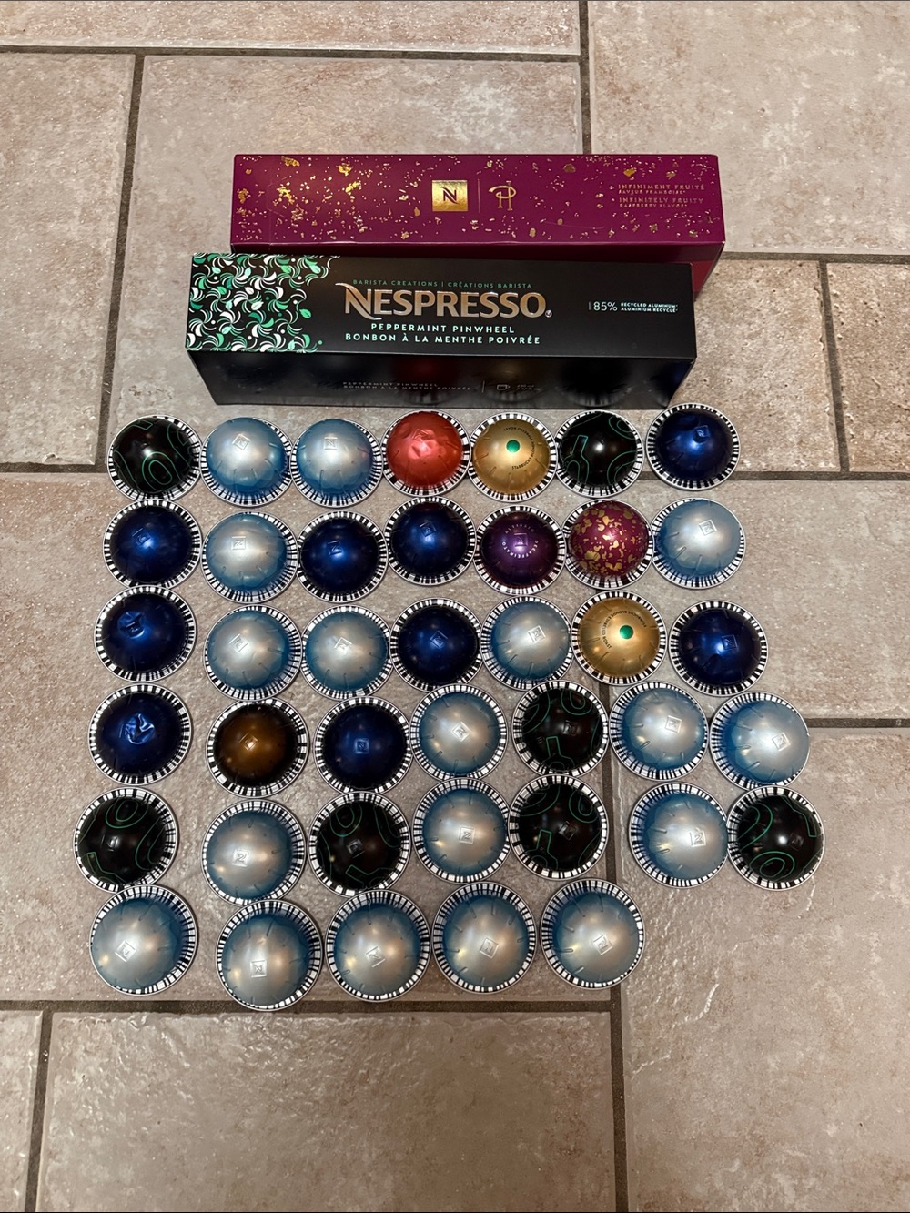 60 Nespresso Assorted Coffee Capsule Pack - Blue, Black, Silver, Gold, Red
